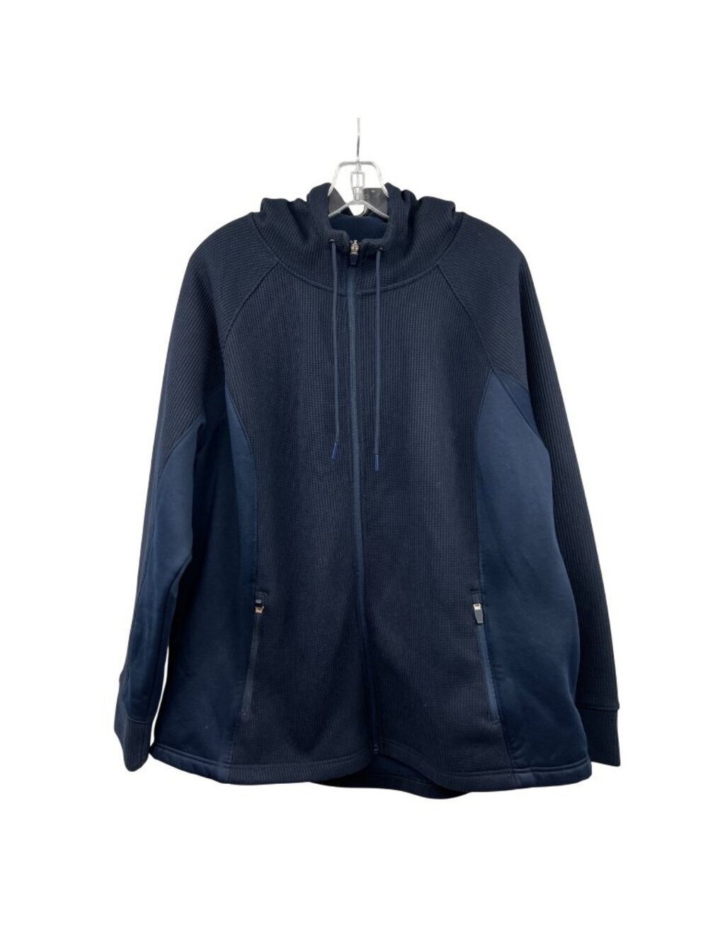 Swiss Tech Womens Jacket Full Zip Hooded Navy Size 2X Zip Pockets